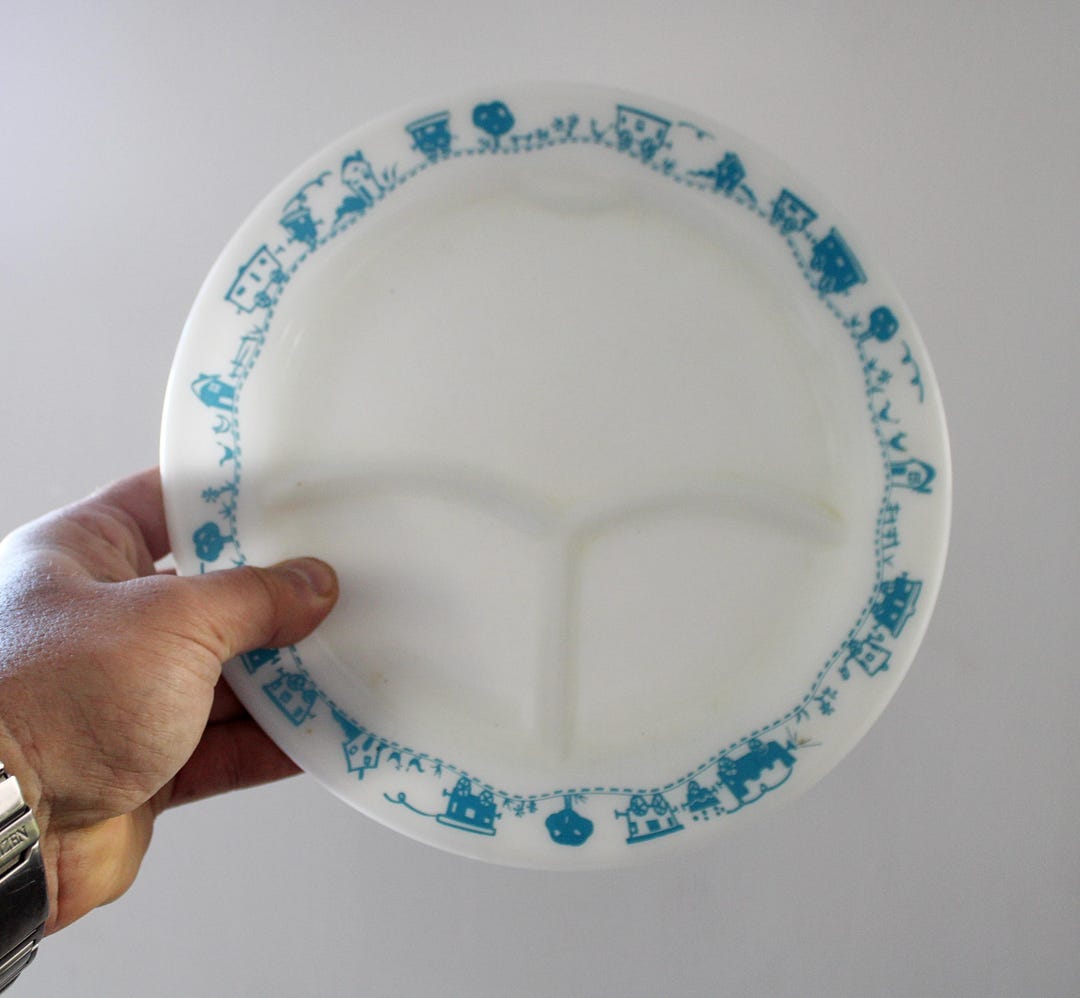 Pyrex Blue Train Vintage Pyrex Children’s Train Plate Divided 9.5”,childrens Pyrex ...