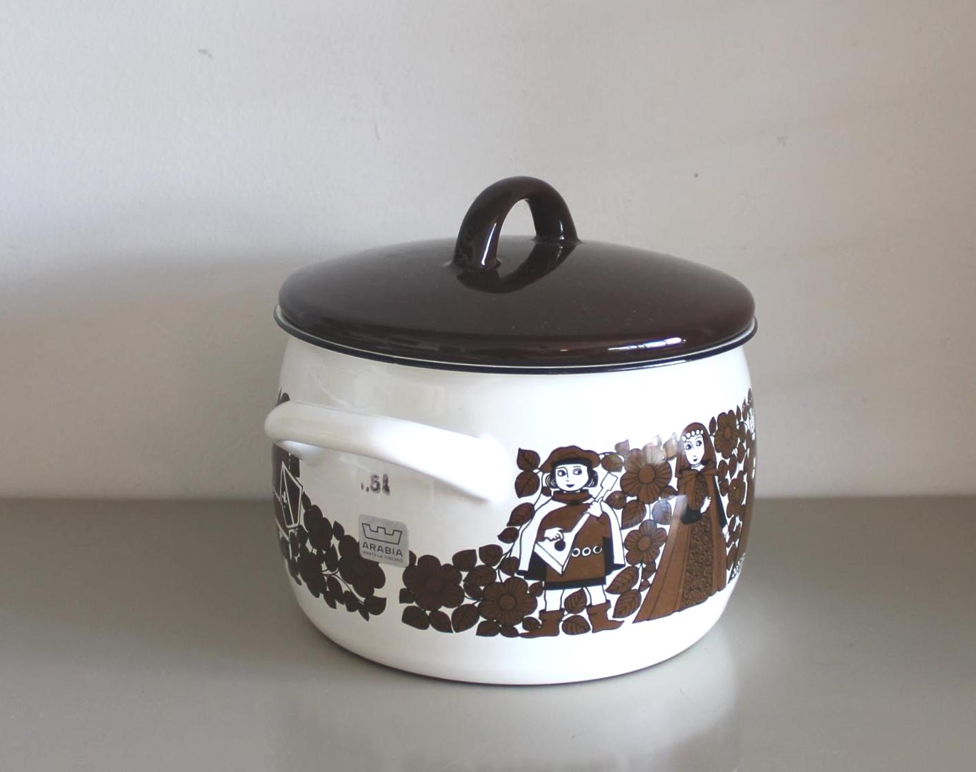 Arabia Kaj Frank Enamel , Finel Arabia Enamel Cooking Pot , Kaj
