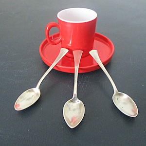 Silver Demitasse Spoons,Espresso spoons , Silver tea spoons, Coffee spoons , vintage Silver spoons Art Deco coffee spoons