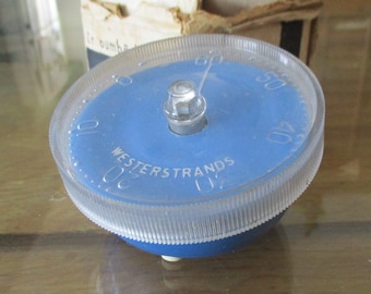 Westerstrands bell kitchen timer , vintage  egg timer , Blue 70s egg timer , vintage Swedish cooking timer , space age egg timer