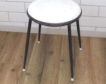 Industrial stool, Israeli steel framed stool, vintage industrial furniture,  metal industrial stool,Taal industries kibbutz Mishmarot
