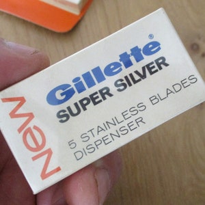 Lot de lames de rasoir de sûreté Gillette Super Silver, 15 paquets de lames de rasoir de sûreté Gillette « Super Silver », lame de rasoir Gillette, rasoir pour rasage humide