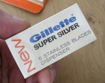 Gillette Super Silver Sicherheitsrasierklingen-Lot, 15 Packungen Gillette „Super Silver“ Sicherheitsrasierklingen, Gillette Rasierklinge, Nassrasurrasierer