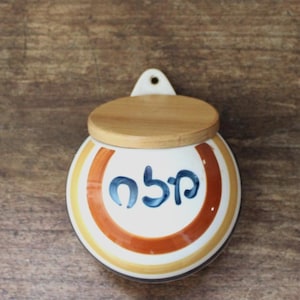 Lapid ceramic salt box,Kitchen wall hanging salt box ,Vintage Lapid ceramics, Kitchen salt box ,ceramic salt dispenser,Lapid salt canister