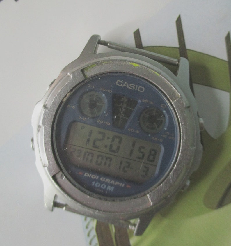 Casio DGW300 Digi Graph Alarm Chrono Water Resist 100m Vtg Etsy