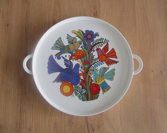 Villeroy & Boch Acapulco Round Serving Tray , Platter ,Villeroy and Boch Acapulco tableware,Christine Reuter,Mexican flowers and birds