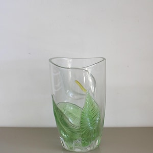 French glass Calla Lily vase , French flower vase , French art glass ,Calla lily vase ,French glass vase ,vintage flower vase ,