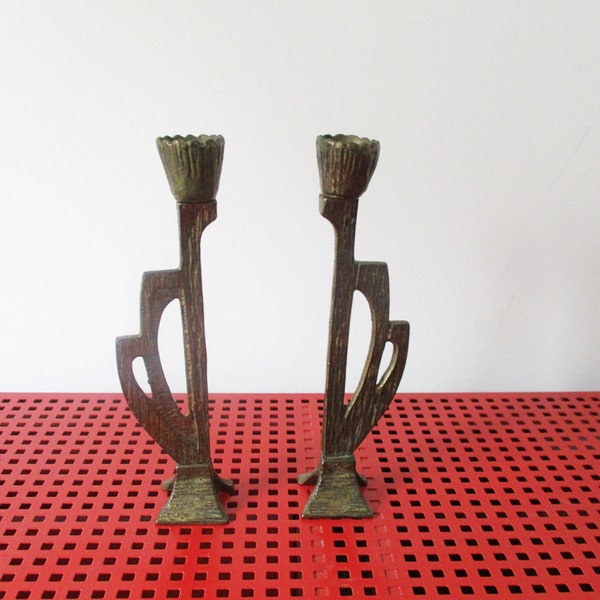 Sabbath  candle holders,Shabbat Candlesticks ,Israeli Candlesticks , vintage Judaica,brutalist Shabbat candlesticks ,Brutalist candlesticks