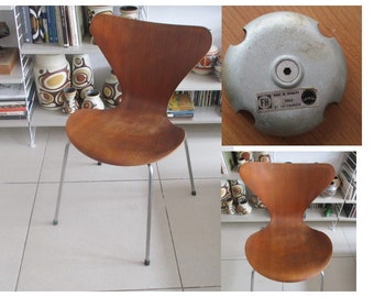 Stuhl der Serie 7, entworfen von Arne Jacobsen im Jahr 1955, Stuhl der Serie 7 von Fritz Hansen, moderner dänischer Stapelstuhl,