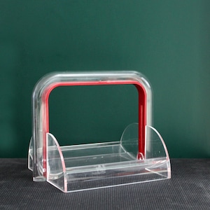 Guzzini Serviettenhalter, Guzzini Serviettenhalter, Vintage Rede Guzzini, Guzzini Serviettenhalter, Plexiglas Serviettenkorb