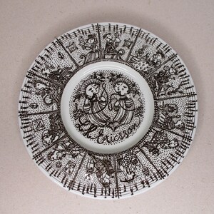 Bjørn Wiinblad, Nymølle plate , 1970.Bjørn Wiinblad Nymolle Denmark, LM Erricsson Telephone Plate 1970