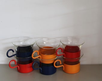 Monopali espresso cups ,metal Holders , vintage espresso , espresso cups, Demitasse Espresso Cups ,Italian espresso cups,Monopoli Italy