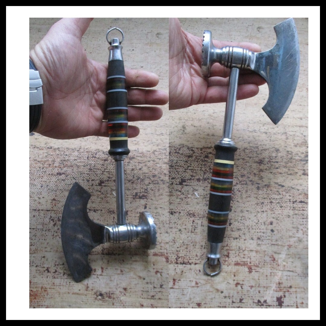 Meat Cleaver Axe , Meat Tenderizer , Soviet Forged Solid Steel Lucite ...
