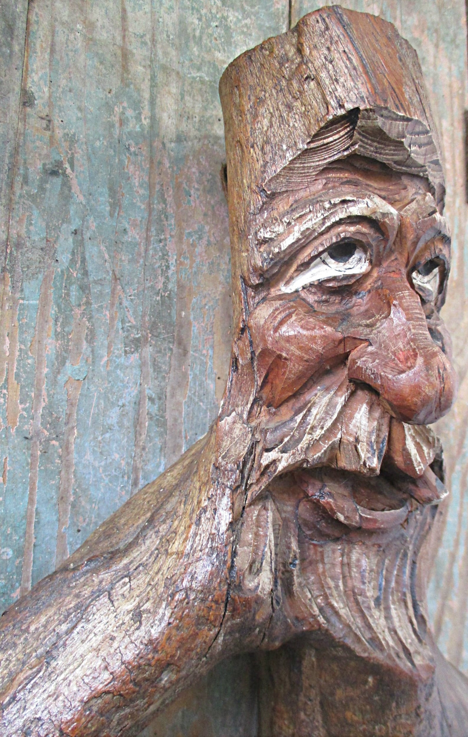 Hand Carved German Wood Man Face ,tree Spirits German,folk Art Carved