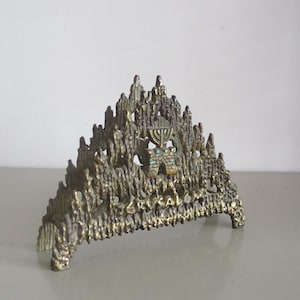 Brutalist Serviettenhalter aus Messing, M.C.M Jewellery Brutalist Serviettenhalter aus Messing, Vintage Serviettenhalter, Mad Men Serviettenhalter