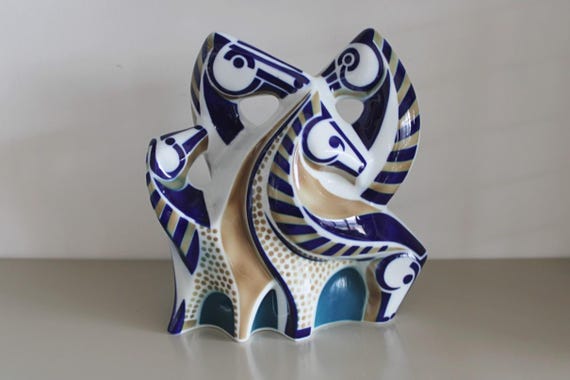 Sargadelos Wild Horses Modern Sculpture in Porcelain,rapa