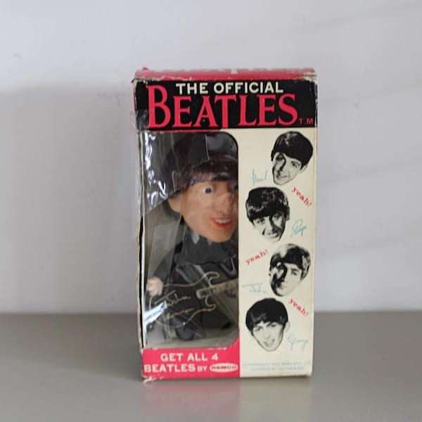 The Beatles-John Lennon-1964 Remco Doll & Guitar in original box,The Beatles 1964 Remco Dolls,John Lennon 1964 Remco Doll,beatles memrobilia