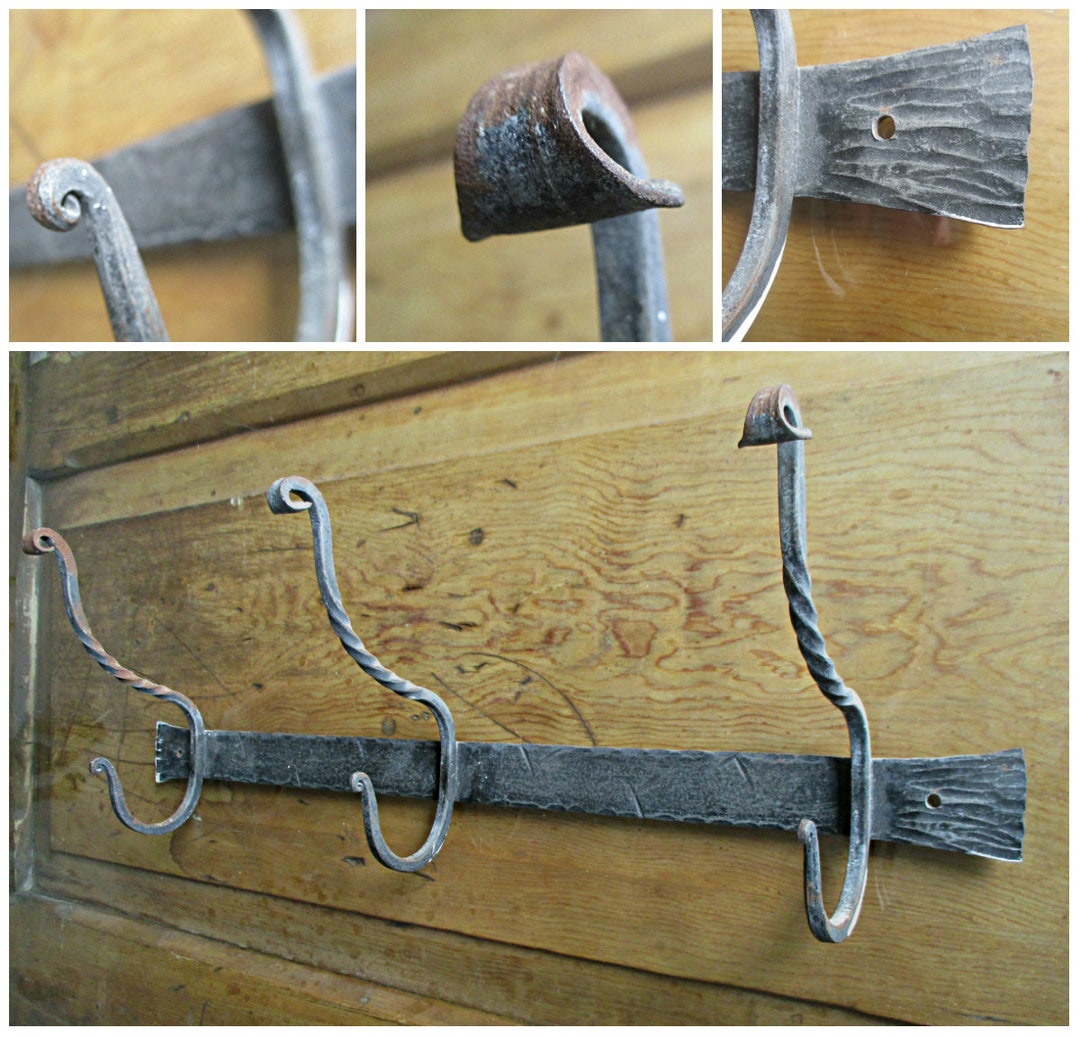 Wrought Iron Coat Rack, Black Iron Coat Rack, Vintage Coat Rack