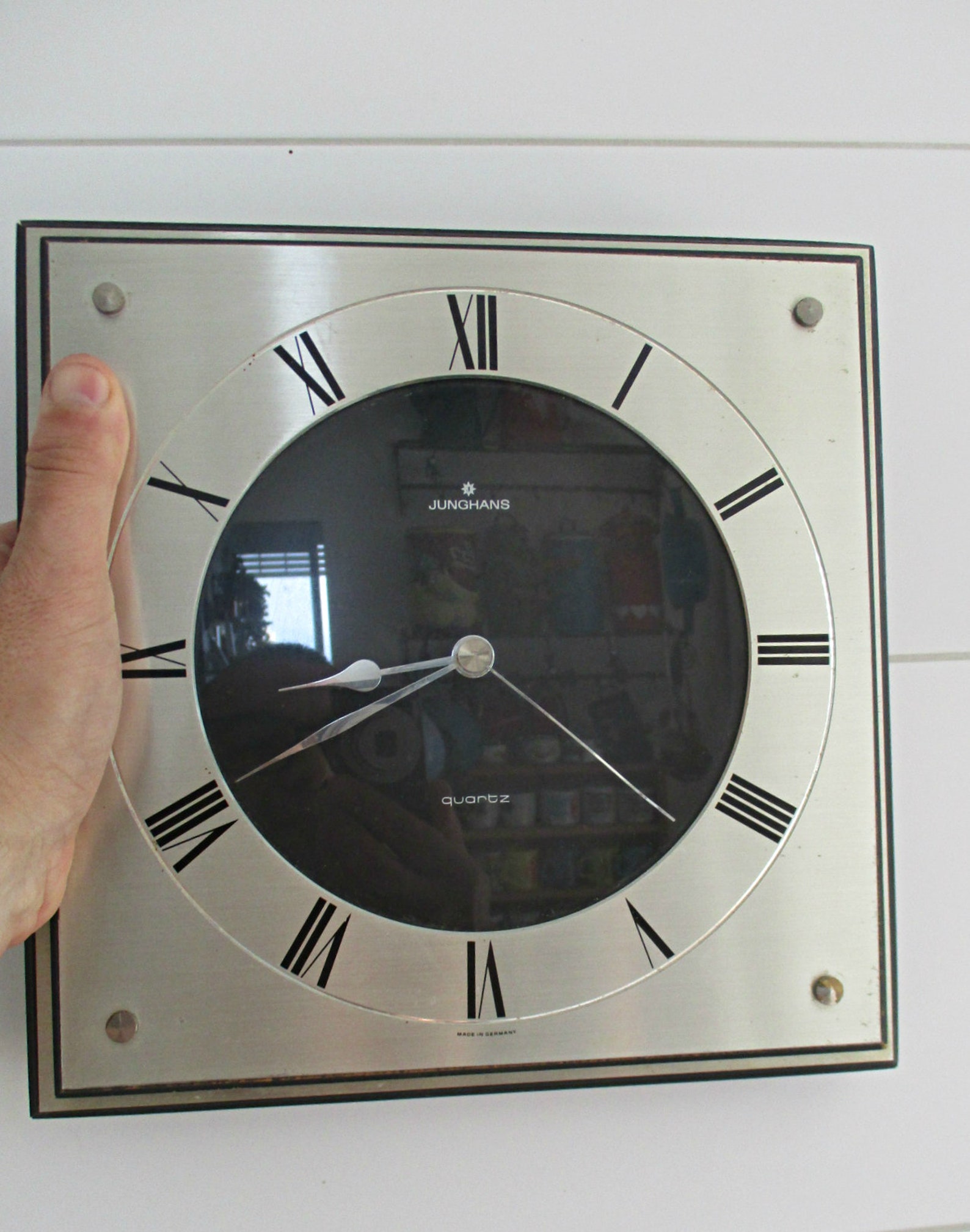 JUNGHANS Square Wall Clock mid Century Modern 70s 80s Germany Etsy