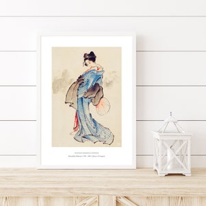 Geisha Print Japanese Woodblock Art | Woman Wearing Kimono