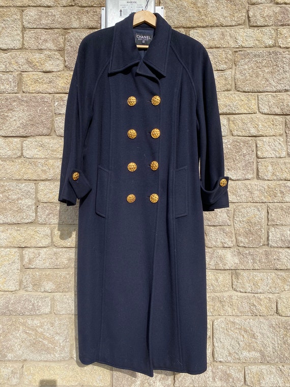 Chanel couture navy cashmere coat