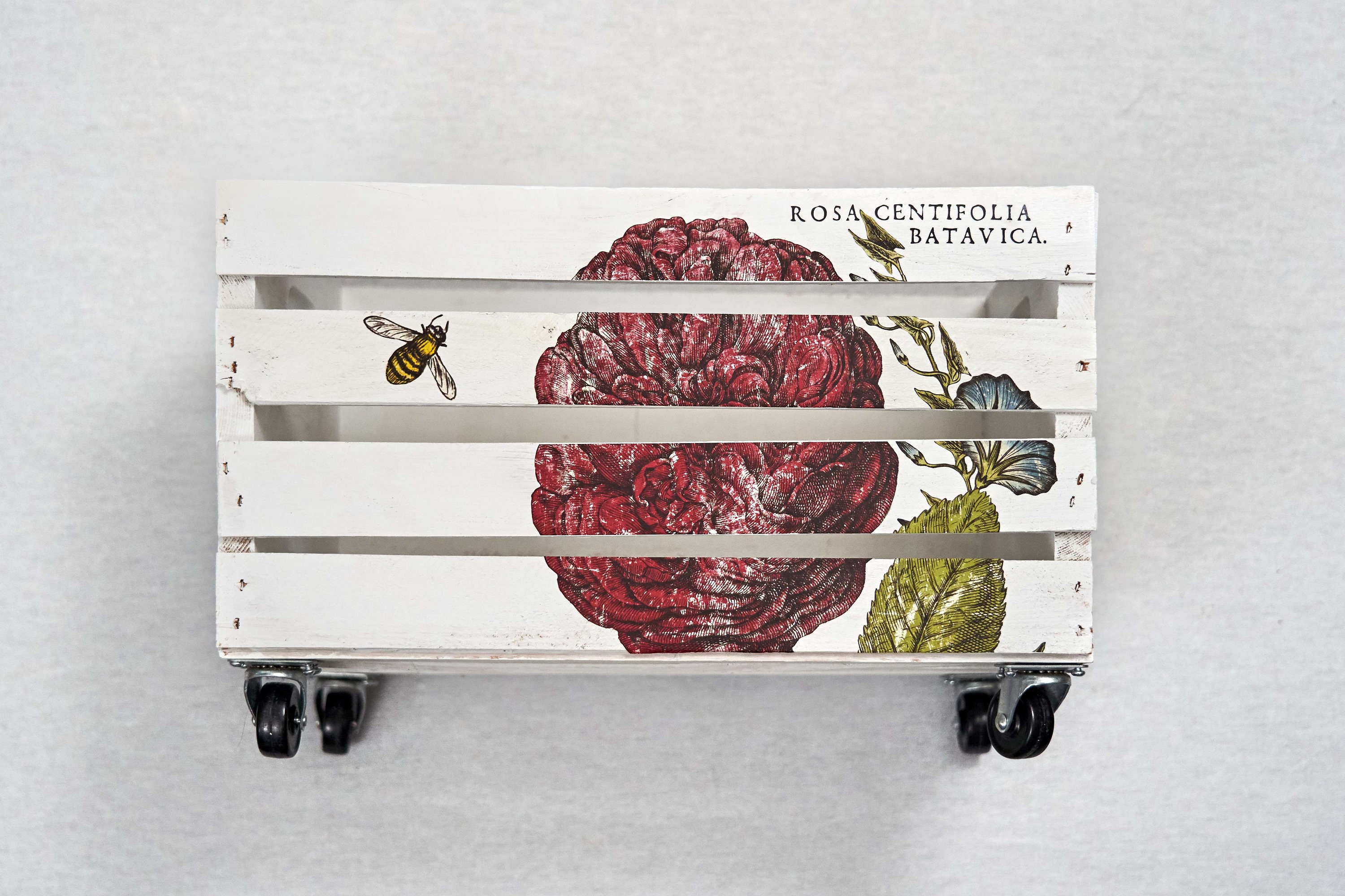 Caja de almacenamiento de madera en ruleta decorativa | Etsy