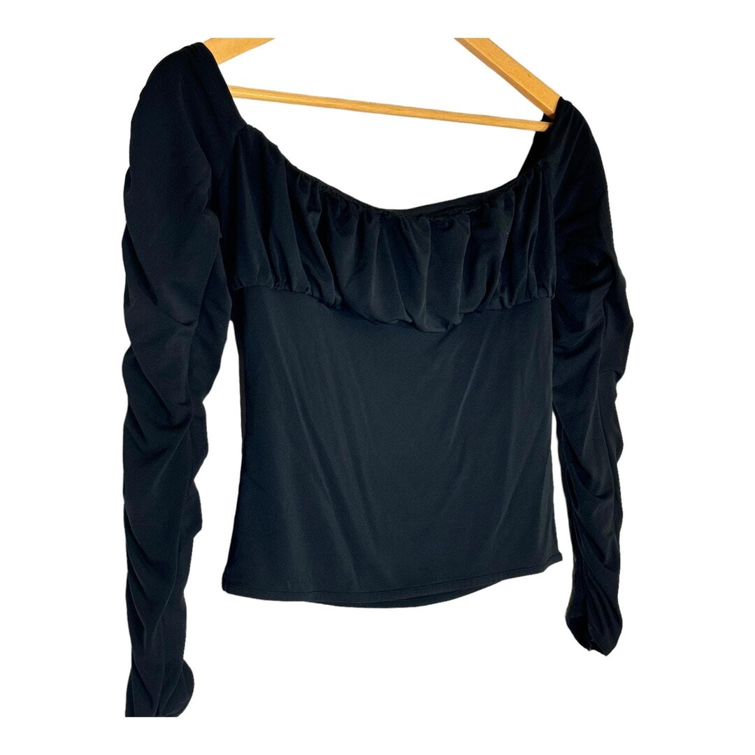 Vintage Catherine Malandrino Black Goth Ruched Empire Waist M Top - Main Image