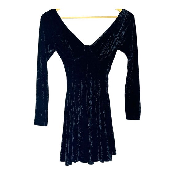 Vintage 80s 90s Contempo Casual Black Crushed Velvet Skater Dress Goth Punk M Etsy Canada