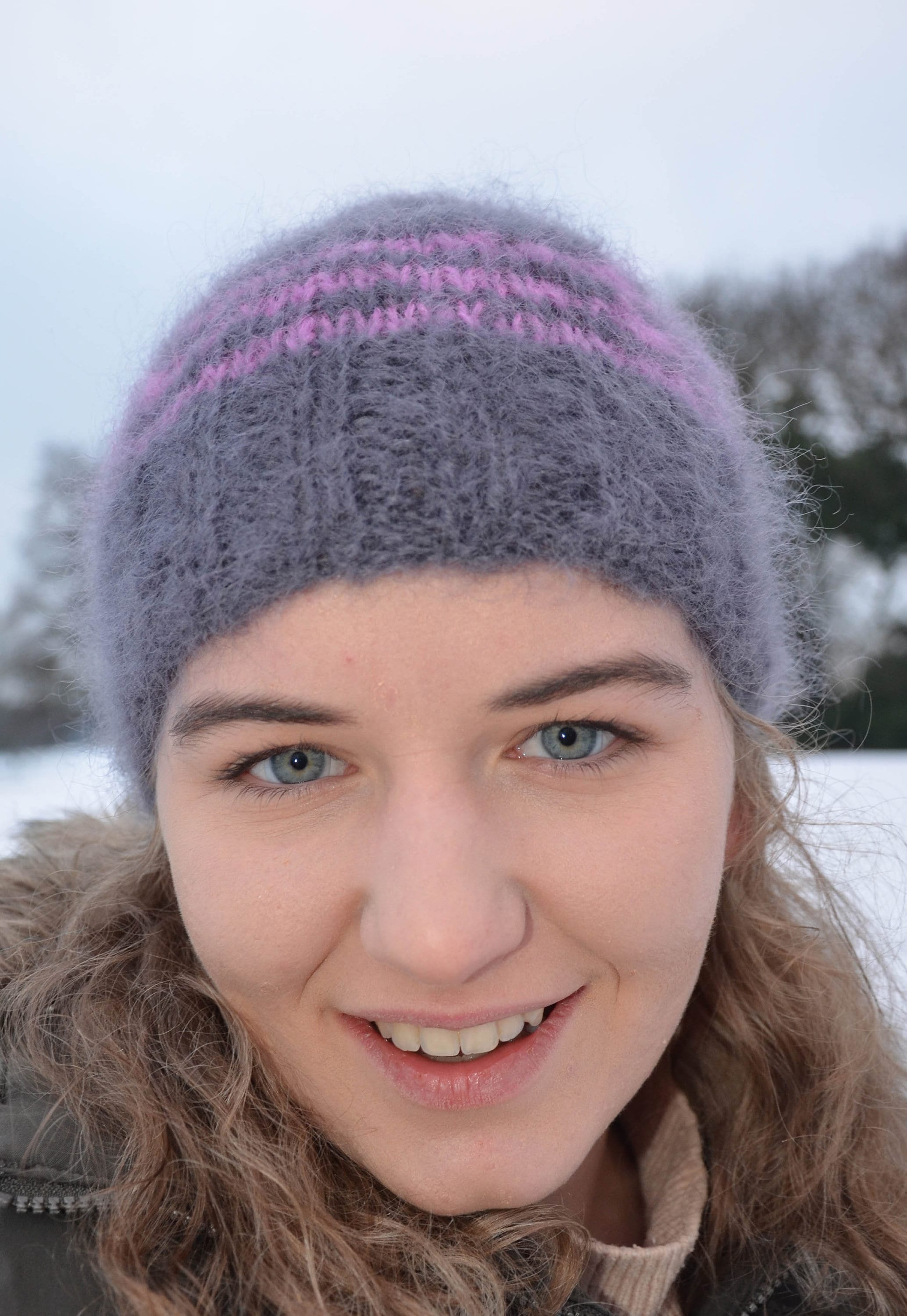 Mohair womens fluffy beanie hats Etsy