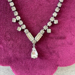 Vintage necklace paste diamond art deco style