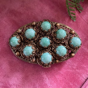Vintage czech brooch Pekin glass