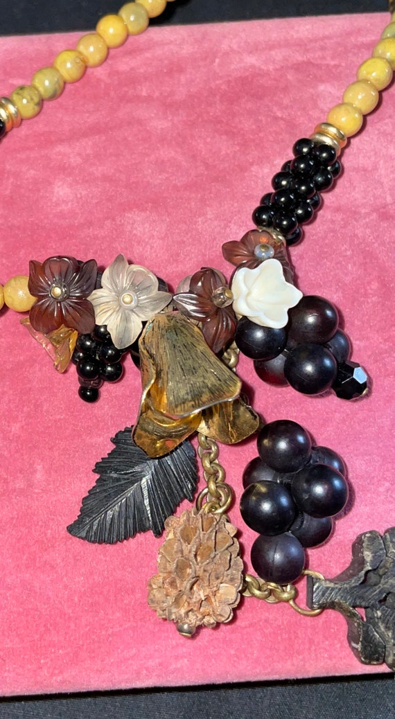 Vintage Art Nouveau style necklace- 2 strand bead… - image 3