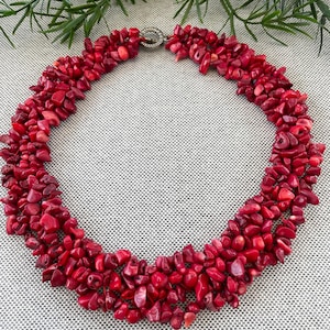 necklace coral necklace red