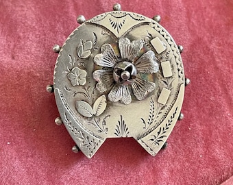 Silver Brooch- sweetheart, Victorian, antique, Male & Jones, signed and hallmarked