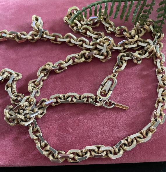 Vintage D'orlan Necklace- Gold Plated Signed Long Length. 77 Grams