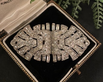 Trifari KTF brooch clip mates dress clip Art Deco circa 1925- 1930 Alfred Philippe