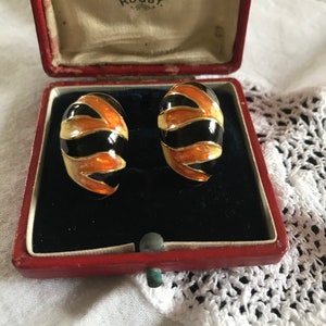 Vintage Kenneth Jay Lane (K.J.L) signed enamelled clip earrings