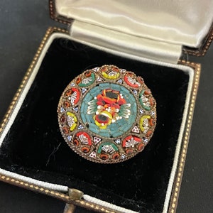 Vintage micro mosaic brooch - Italian