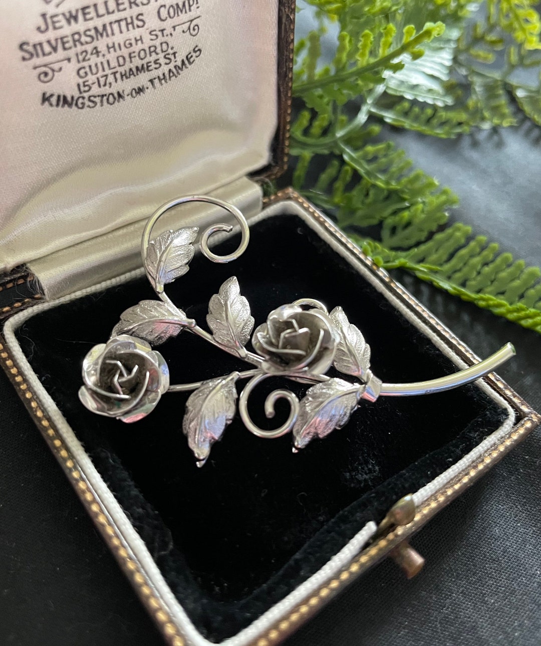 Belle Broche Ancienne En Forme De Rose En Argent Sterling 925, Pièce Vintage Du Mexique