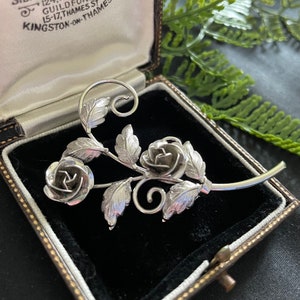Vintage sterling silver Rose brooch by ECCO Canada
