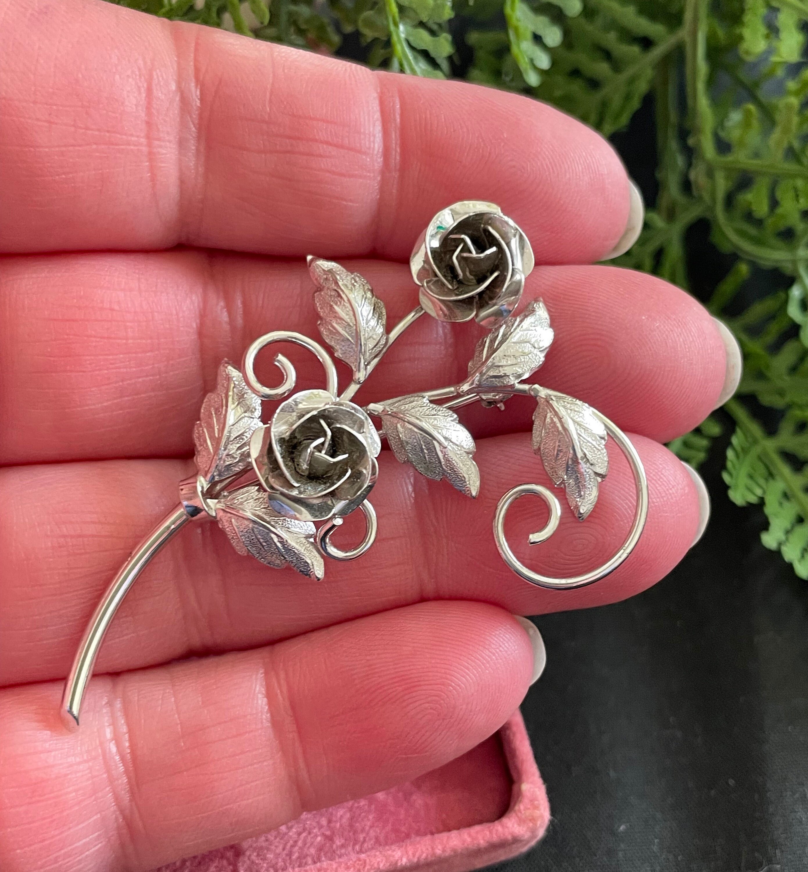 Vintage Sterling Silver Rose Brooch by ECCO Canada - Etsy Canada