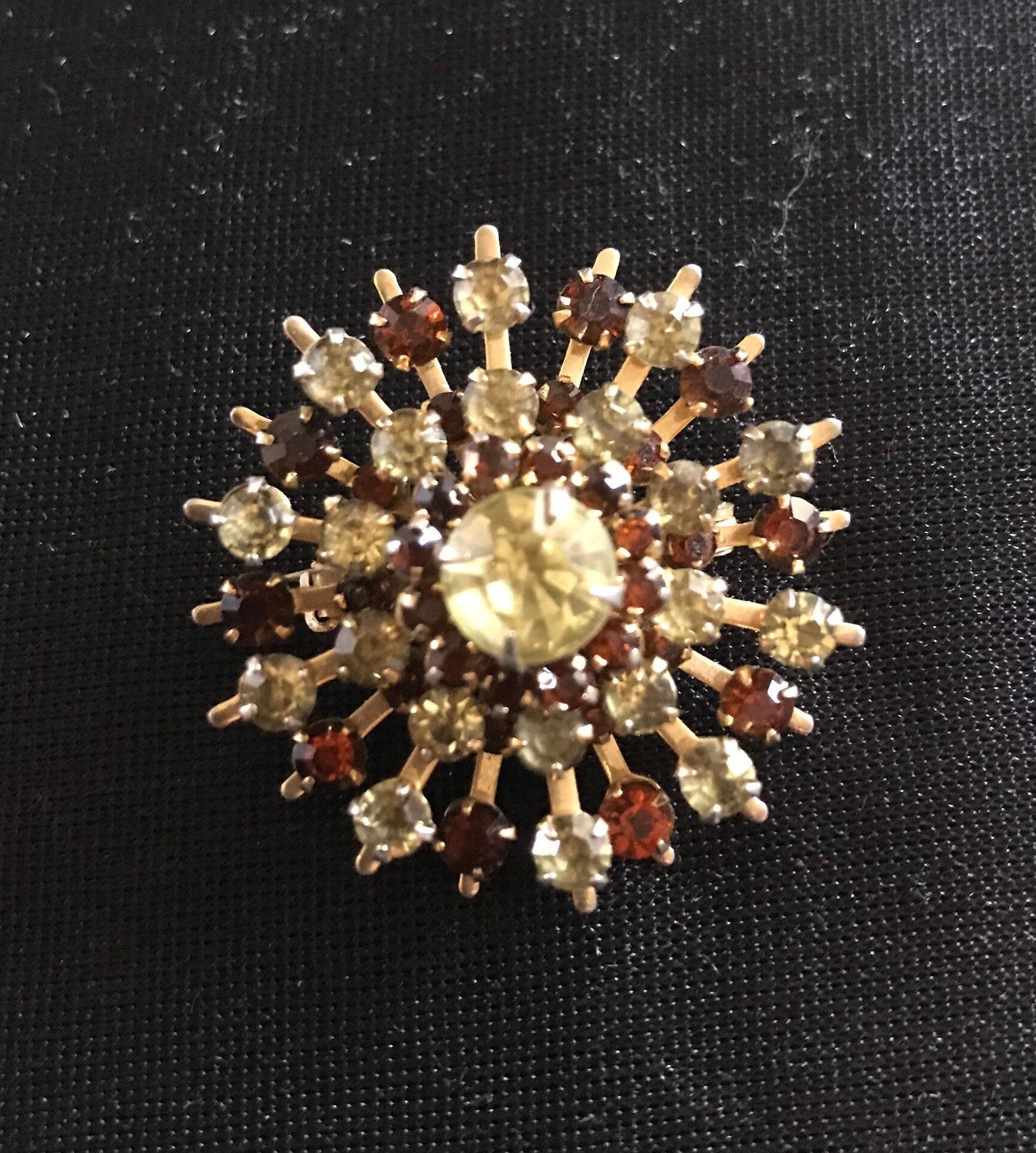 Broche diamants cristal de roche - Broche ancienne Broche diamants cristal de roche - Broche ancienne
