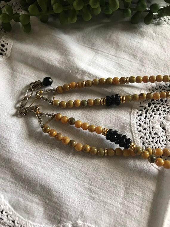 Vintage Art Nouveau style necklace- 2 strand bead… - image 9