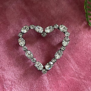 Vintage heart brooch  Kramer of New York Austrian rock crystal