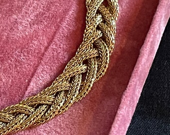 Vintage Napier necklace plaited braided gold plated circa 1965