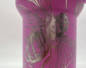 Beker van 40 oz | Gegraveerde beker | Op maat ontworpen beker | Bijenbeker | Lasergegraveerde beker | Roze beker van 40 oz | Moederdag