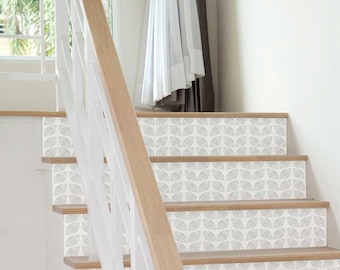 Dotted Leaves Stair Riser Decals Vinyl Strips Minimalist Modern Peel and stick Removable stickers for Stairs Home Decor