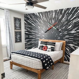 Hyperspace Wall mural Peel and stick Removable Decal Wallpaper Decor Kids Bedroom Stars Wars Wall Art Mural