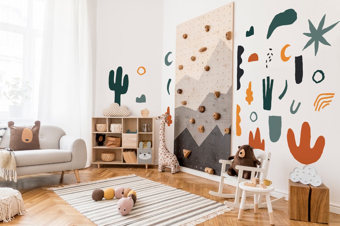 Wall Decal Set Peel and Stick Vinyl Scandi Desert Icons Scandinavian