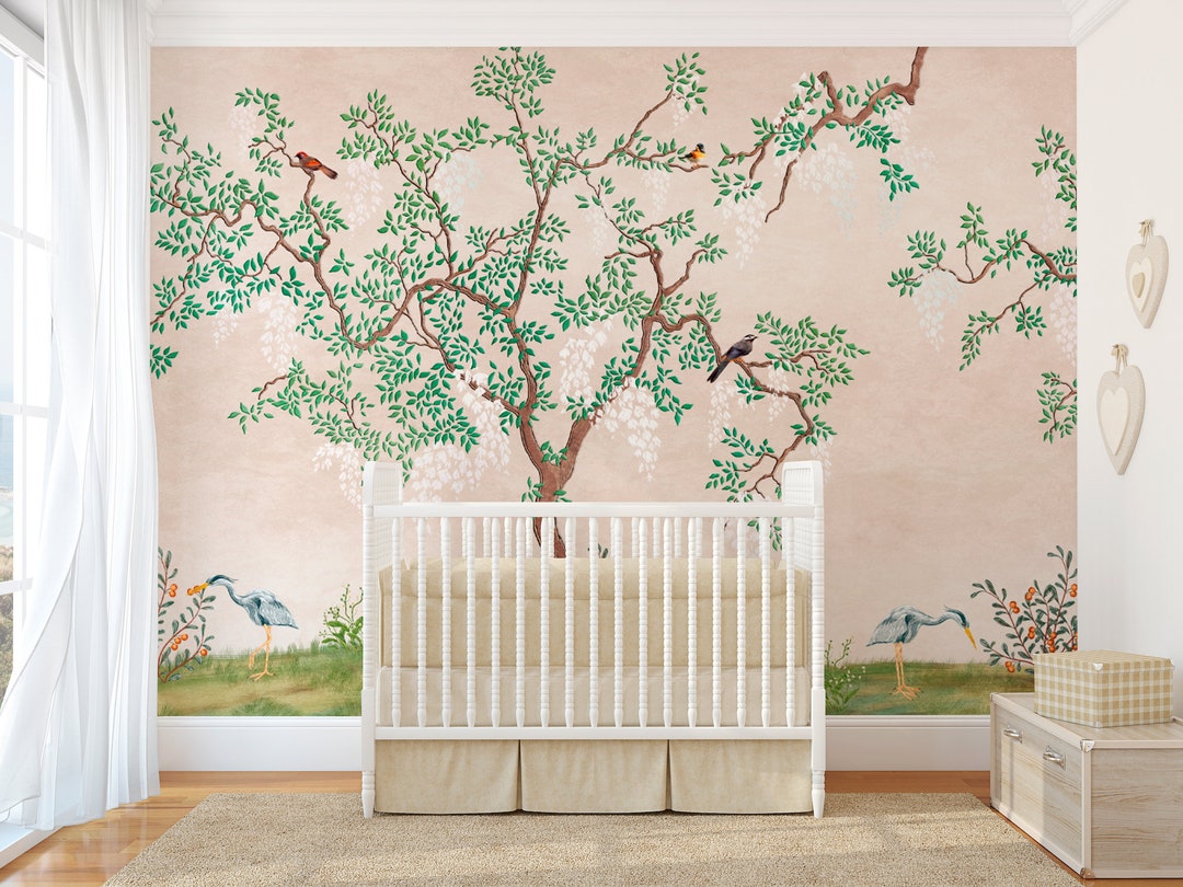 Flowering Tree Wall Mural Peel and Stick Removable Decal Wallpaper ...